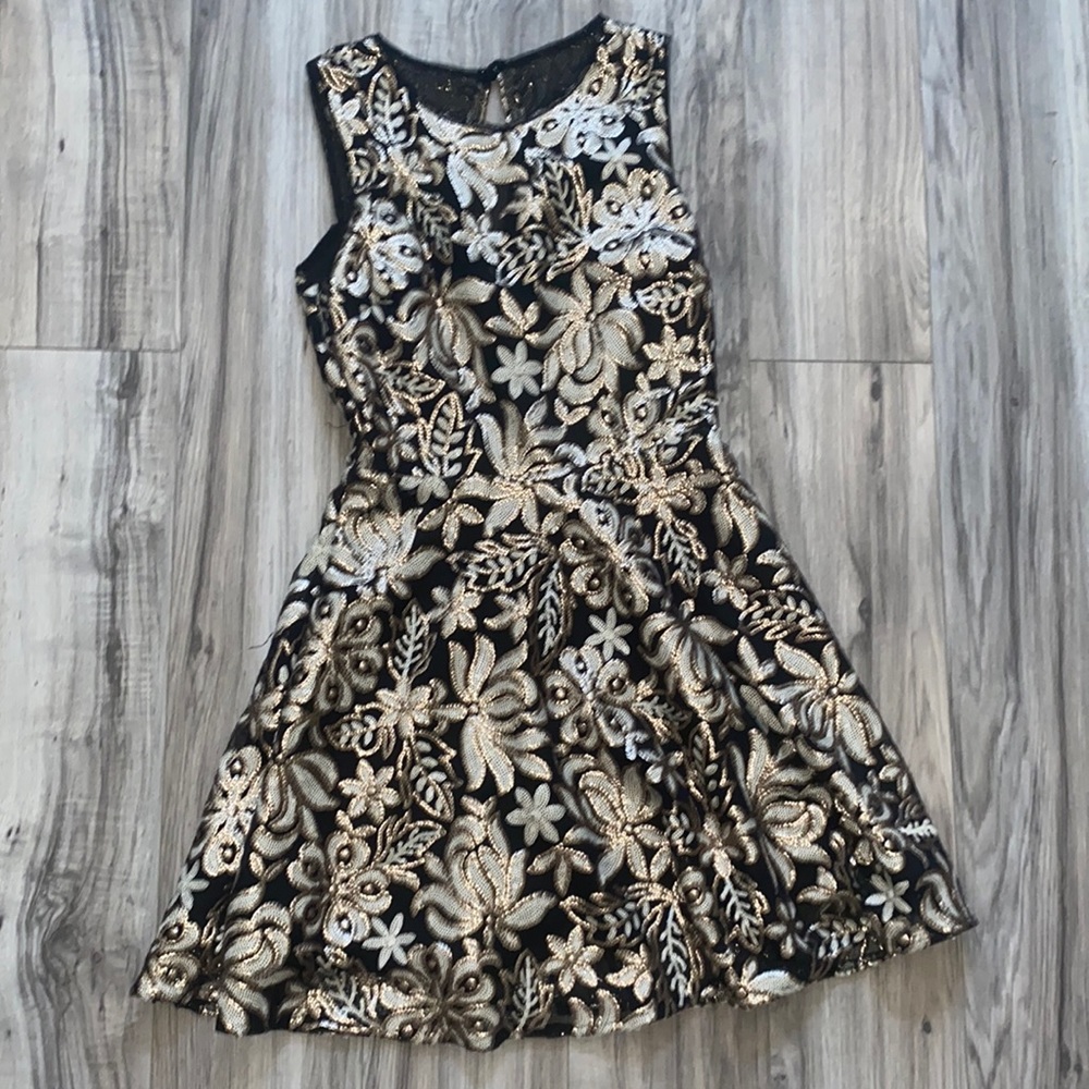Formal Black And Gold Dress. Size 3